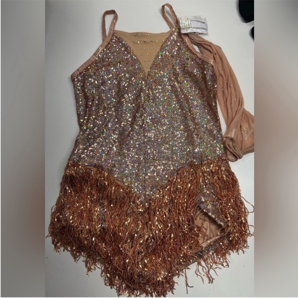 Weissman Dance Costume Little Swing Jazz Flapper
Rose Gold NEW Size Large Child - Picture 2 of 7